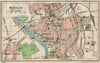 WORCESTER. Vintage town city map plan. Worcestershire 1950 old vintage