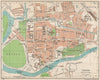 CHESTER. Vintage town city map plan. Cheshire 1950 old vintage chart