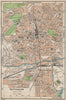 NOTTINGHAM. Vintage town city map plan. Nottinghamshire 1950 old vintage
