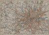 GREATER LONDON. Vintage map plan. Railways roads 1919 old antique chart