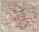 AIX-LES-BAINS. Vintage town city map plan. Savoie 1923 old antique chart