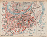 GRENOBLE. Vintage town city map plan. Isère 1923 old antique chart