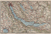 LAKE ZÜRICH. Zürichsee Zug Uster Rüti Rapperswil. Vintage map. Switzerland 1930