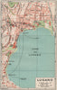 LUGANO. Vintage town city map plan. Switzerland 1930 old vintage chart