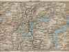 LAKE OF LUGANO. Vintage map plan. Lago di Lugano. Switzerland Italy 1930
