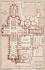 WESTMINSTER ABBEY. Vintage map plan. London 1935 old vintage chart