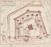 TOWER OF LONDON. Vintage map plan 1935 old vintage chart