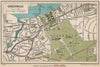 GREENWICH.Vintage town plan.Royal Naval College.Observatory.Bus routes 1935 map
