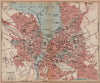 GENÈVE GENEVA GENF. Vintage town city map plan. Switzerland 1920 old
