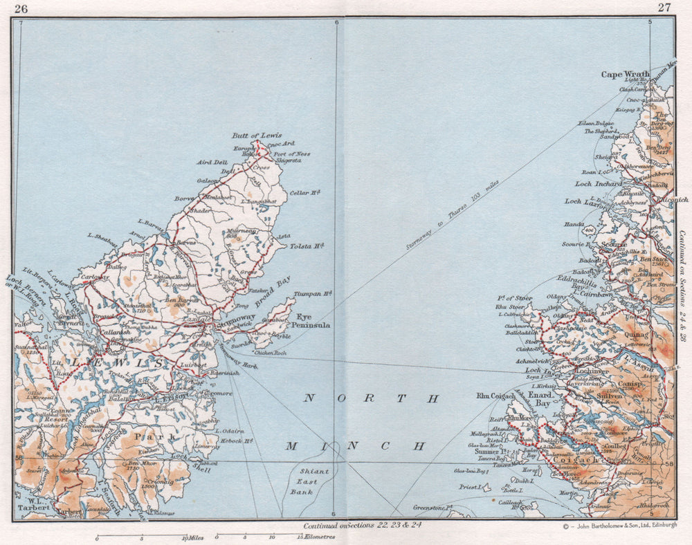 NORTH MINCH. Lewis. Highlands. Vintage map plan. Scotland 1967 old vintage
