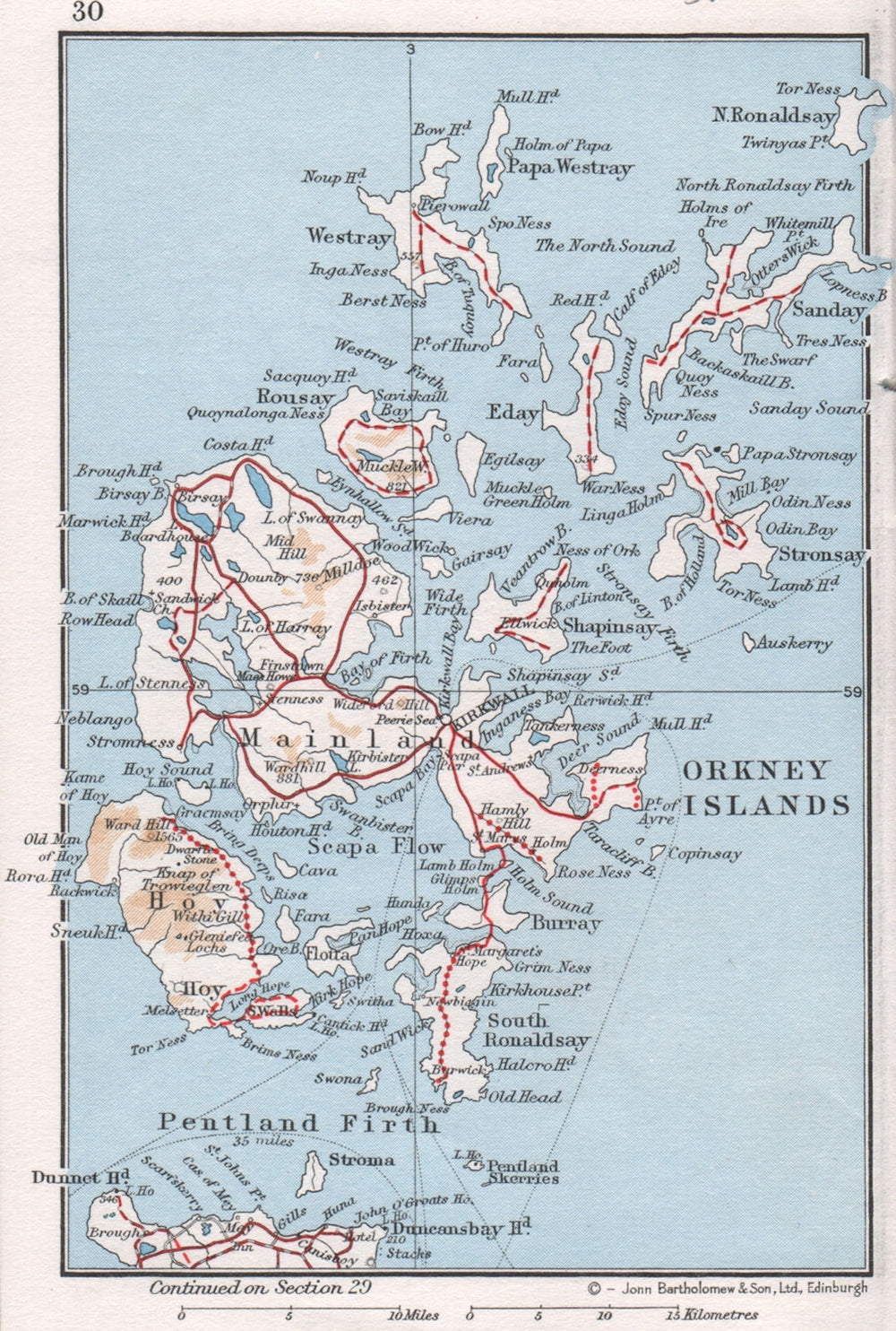 ORKNEY ISLANDS. Vintage map plan. Kirkwall Hoy Scotland 1967 old vintage