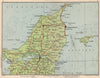 NORTHERN JUTLAND. Aalborg Hjorring. Vintage map plan. Denmark 1955 old