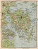 FUNEN. Odense Fredericia Kolding Vejle Svendborg. Denmark 1955 vintage map