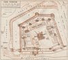 TOWER OF LONDON. Vintage map plan 1922 old antique chart