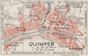 QUIMPER. Vintage town city map plan. Finistère 1926 old vintage chart