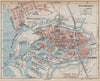 DUNKERQUE DUNKIRK. Vintage town city ville map plan carte. Nord 1922 old