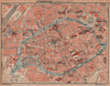 STRASBOURG. Centre de la ville. Vintage town city map plan carte. Bas-Rhin 1922