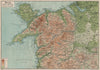 NORTH WALES. Anglesey Caernarvon Merioneth Montgomery Denbigh Flint 1922 map