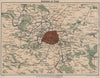 PARIS ENVIRONS. Showing forts fortifications railways. Vintage map plan 1922
