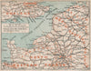 NORTHERN FRANCE & ENGLISH CHANNEL FERRY CROSSINGS. Vintage map plan 1927