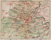 FORÊT DE FONTAINEBLEAU. Vintage map plan. Seine-et-Marne 1927 old vintage