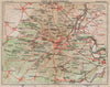 FORÊT DE FONTAINEBLEAU. Vintage map plan. Seine-et-Marne 1927 old vintage