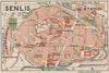 SENLIS. Vintage town city map plan. Oise 1927 old vintage chart