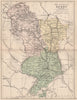 DERBYSHIRE. Antique county map. Railways canals. Constituencies. PHILIP 1882