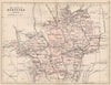 HERTFORDSHIRE. Antique county map. Railways roads canals. PHILIP 1882 old
