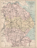 LINCOLNSHIRE. Antique county map. Railways canals. Constituencies. PHILIP 1882