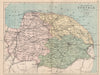 NORFOLK. Antique county map. Railways roads canals. Constituencies. PHILIP 1882