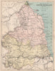 NORTHUMBERLAND. Antique county map. Railways roads. Constituencies. PHILIP 1882