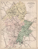STAFFORDSHIRE. Antique county map. Railways canals. Constituencies. PHILIP 1882