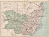 SUFFOLK. Antique county map. Railways roads canals. Constituencies. PHILIP 1882