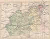 SURREY. Antique county map. Railways roads. Constituencies. London. PHILIP 1882