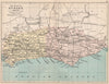 SUSSEX. Antique county map. Railways roads canals. Constituencies. PHILIP 1882