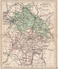 WARWICKSHIRE. Antique county map. Railways. Constituencies. PHILIP 1882
