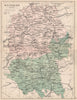 WILTSHIRE. Antique county map. Railways roads canals constituencies. PHILIP 1882