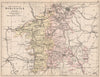 WORCESTERSHIRE. County map. Railways roads canals. Constituencies. PHILIP 1882
