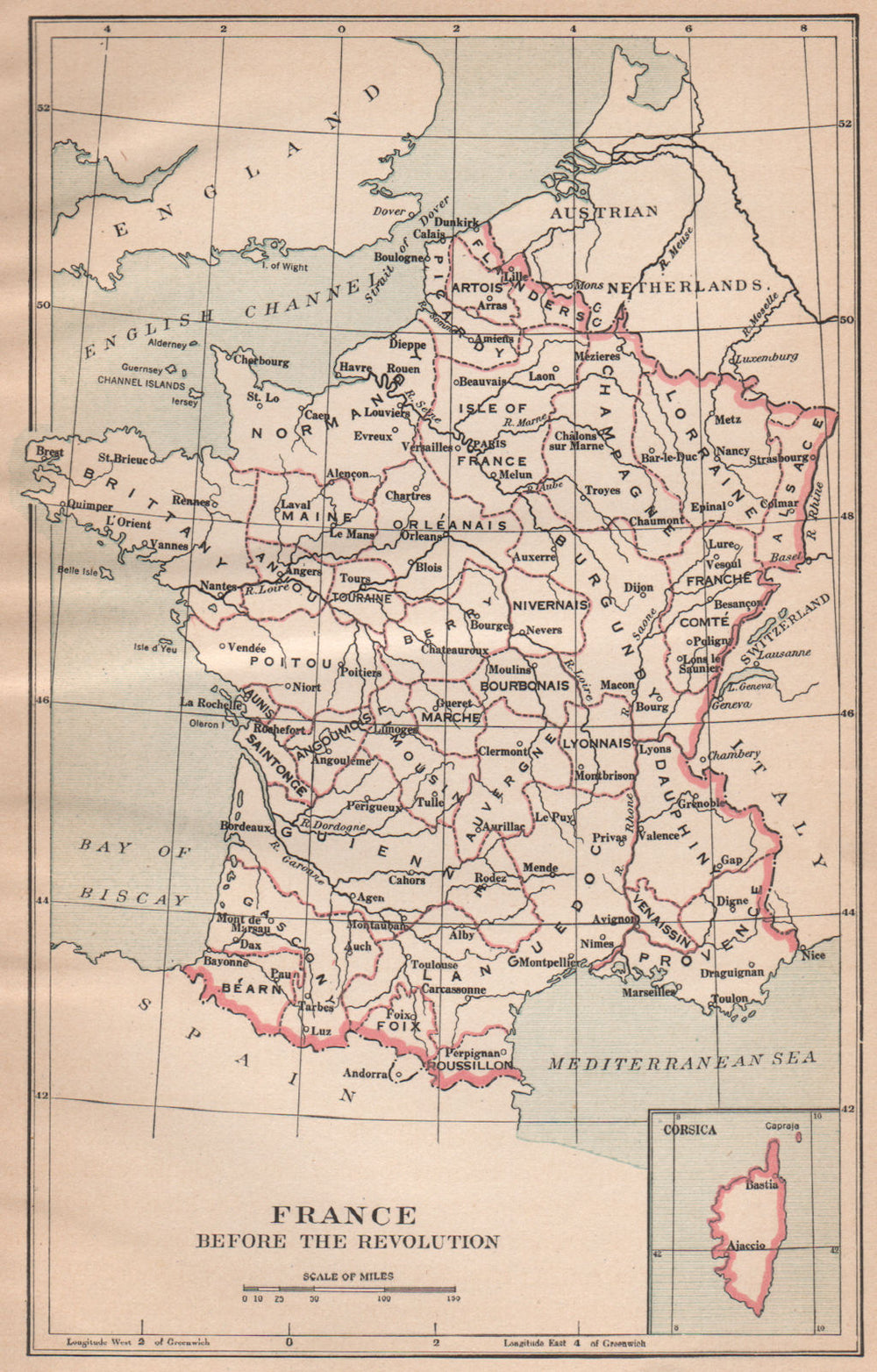 FRANCE < 1789. Provinces before the Revolution 1917 old antique map plan chart
