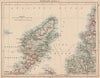 HEBRIDES W ISLES. Harris Lewis Minch Ross Cromarty. Scotland. JOHNSTON 1906 map