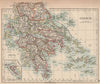 GREECE. Morea Thessaly Rumelia Cyclades Aegean Ionian Islands. JOHNSTON 1906 map