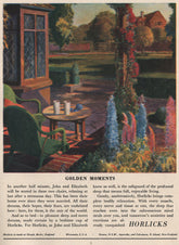HORLICKS ADVERT. Horlicks, Ltd. Golden Moments. Food 1951 vintage print