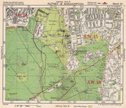 SW LONDON. Putney Roehampton Richmond Park Wimbledon Common. BACON 1948 map