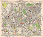 SW LONDON. Wimbledon Tooting Merton Morden Upper Mitcham. BACON 1948 old map