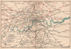 LONDON RAILWAYS showing groups/companies. LMSR LNER GWR SR. Tube lines 1932 map