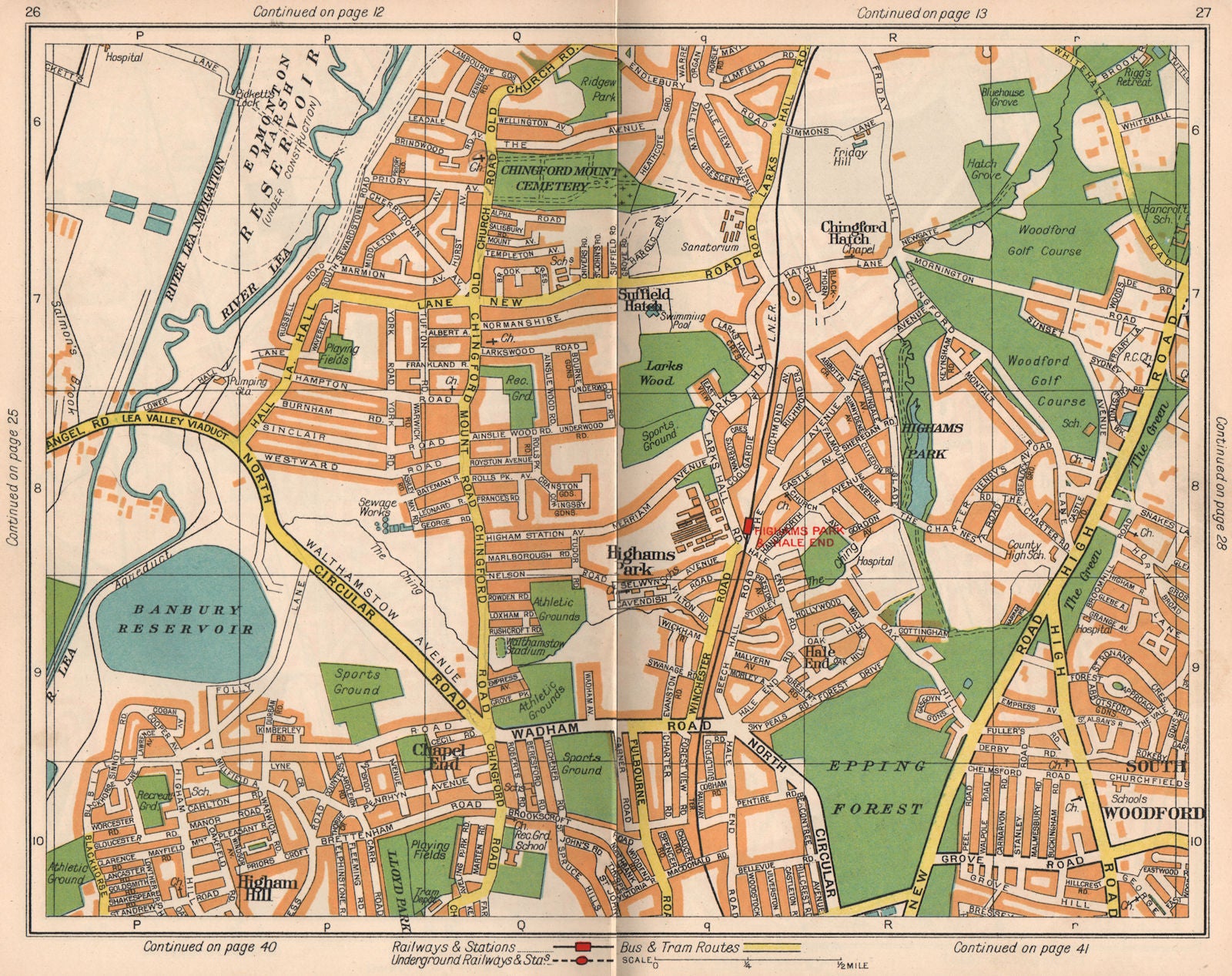 NE LONDON. Higham Hill Chingford Hatch Higham's Park Chapel End