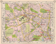 N LONDON. Southgate Friern Barnet Palmer's Green Bowes Park Wood Green 1953 map