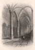 Aisle of St. Peters Church, LEIDEN, Netherlands. Pilgrim fathers. BARTLETT 1854
