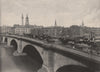 London Bridge, Looking North-East. London 1896 old antique print picture